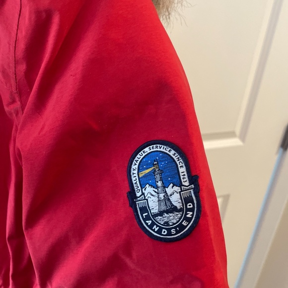 Red Lands' End Women's Petite XS Expedition Down Parka 2019. - Picture 3 of 6